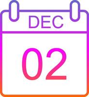 December Line Gradient Icon Design vector