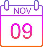 November Line Gradient Icon Design vector