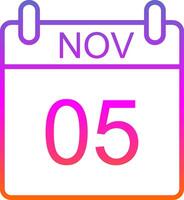 November Line Gradient Icon Design vector