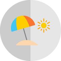 Beach Umbrella Flat Scale Icon Design vector