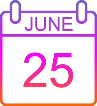 June Line Gradient Icon Design vector