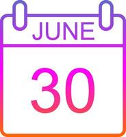 June Line Gradient Icon Design vector