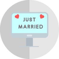 Just Married Flat Scale Icon Design vector