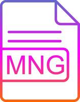 MNG File Format Line Gradient Icon Design vector