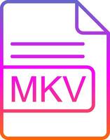 mkv archivo formato línea degradado icono diseño vector