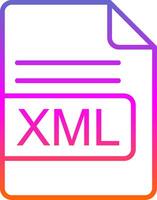 xml archivo formato línea degradado icono diseño vector