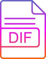 DIF File Format Line Gradient Icon Design vector