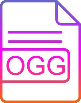 OGG File Format Line Gradient Icon Design vector