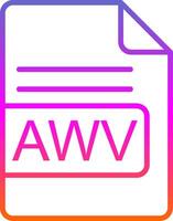 AWV File Format Line Gradient Icon Design vector