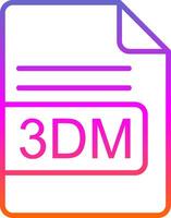 3dm archivo formato línea degradado icono diseño vector