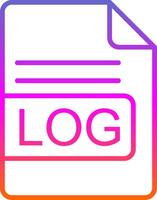 LOG File Format Line Gradient Icon Design vector