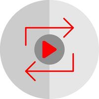 Replay Flat Scale Icon Design vector