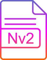 nv2 archivo formato línea degradado icono diseño vector