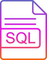 SQL File Format Line Gradient Icon Design vector