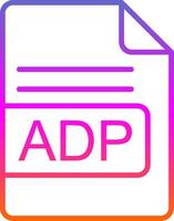 adp archivo formato línea degradado icono diseño vector