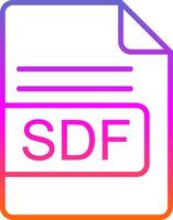 sdf archivo formato línea degradado icono diseño vector