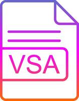 vsa archivo formato línea degradado icono diseño vector