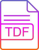 TDF File Format Line Gradient Icon Design vector