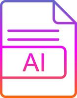 AI File Format Line Gradient Icon Design vector