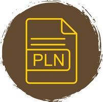 PLN File Format Line Gradient Icon Design vector