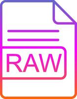 RAW File Format Line Gradient Icon Design vector