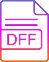 DFF archivo formato línea degradado icono diseño vector