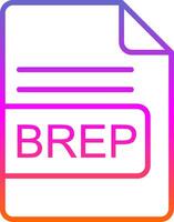 BREP File Format Line Gradient Icon Design vector