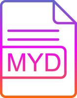 MYD File Format Line Gradient Icon Design vector