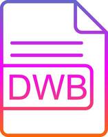 dwb archivo formato línea degradado icono diseño vector