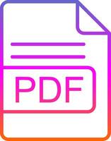 PDF File Format Line Gradient Icon Design vector