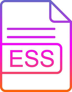 ESS File Format Line Gradient Icon Design vector