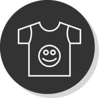 T Shirt Line Shadow Circle Icon Design vector