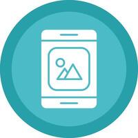 Mobile App Line Shadow Circle Icon Design vector