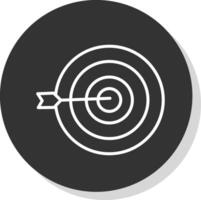 focalización línea sombra circulo icono diseño vector