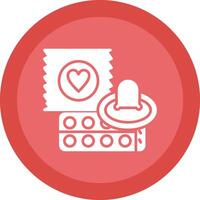 Condom Line Shadow Circle Icon Design vector