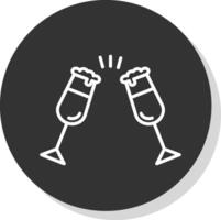 Cheers Line Shadow Circle Icon Design vector