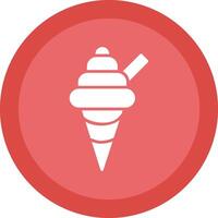 Ice Cream Line Shadow Circle Icon Design vector