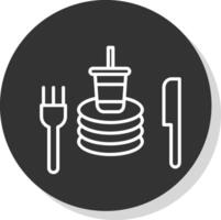 Tableware Line Shadow Circle Icon Design vector