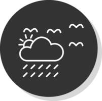 clima línea sombra circulo icono diseño vector