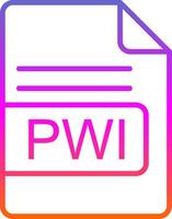 pwi archivo formato línea degradado icono diseño vector