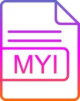 MYI File Format Line Gradient Icon Design vector