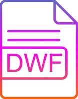 dwf archivo formato línea degradado icono diseño vector