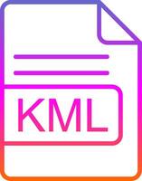 kml archivo formato línea degradado icono diseño vector