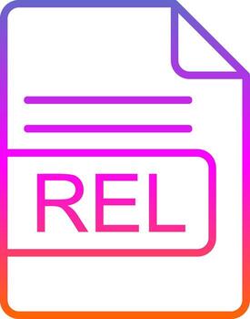 REL File Format Line Gradient Icon Design vector