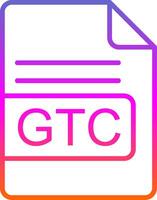 GTC File Format Line Gradient Icon Design vector