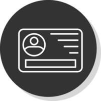 carné de identidad tarjeta línea sombra circulo icono diseño vector