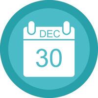 December Line Shadow Circle Icon Design vector