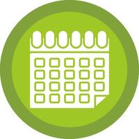 calendario línea sombra circulo icono diseño vector