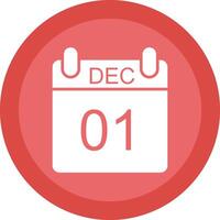 December Line Shadow Circle Icon Design vector