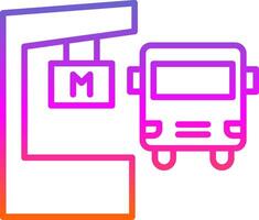 Metro Station Line Gradient Icon Design vector